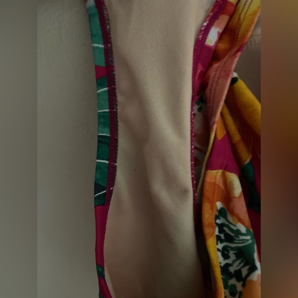 NWOT Kona Sol Pink Tropical Floral One Piece Bathing Suit Size Small - Picture 6 of 6